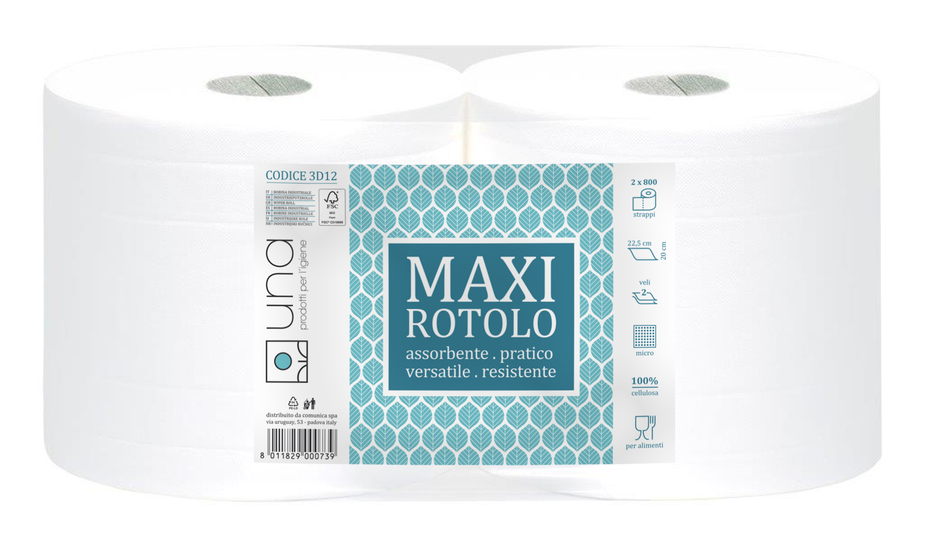 ROTOLONE ASCIUGATUTTO 800 STRAPPI UNA PURA CELLULOSA BIANCA okgamma Foto prodotto Photo 02 L